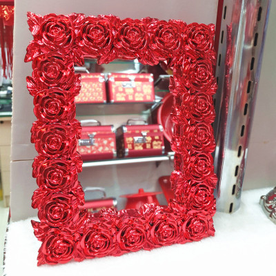Wedding supplies new red rose lace Wedding mirror makeup mirror bride accompanying dowry festive supplies