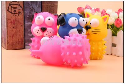 Manufacturer direct selling pet rubber toys environmental protection grinding teeth cleaning cat and dog voice toys