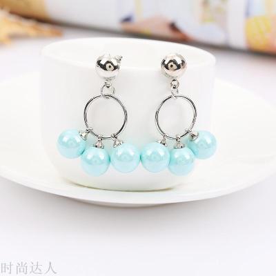 Korean version with temperament pearl long female Japanese and Korean personality contracted temperament eardrop