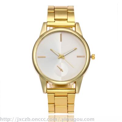 2017 new simple gold strip watch ladies suit table