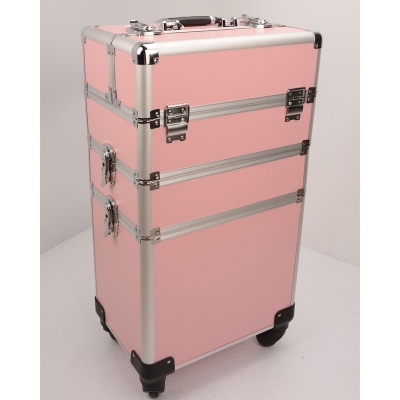 Guanyu large aluminum rods cosmetic case three-tier multi-functional beauty nail box embroidery toolbox