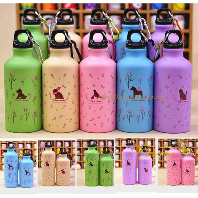 Factory Direct Sales Pastoral Floral Cute Animal Car Outdoor Aluminum Kettle Climbing Button Carabiner Sports Kettle