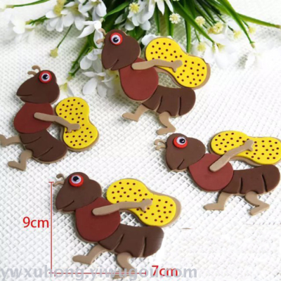 Wholesale kindergartens hand-made toys decorated the butterfly snail ladybug bee insect series foam flowers.
