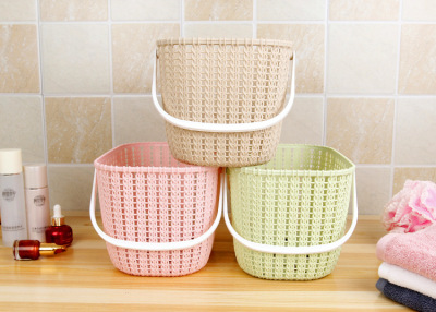 Imitation rattan table desktop collection of plastic basket hollow storage basket snack finishing box bath bath basket