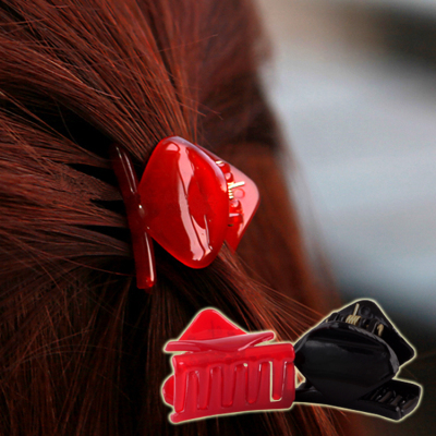 Korean version of the plastic clip clip small black color hairpin diamond clip hair accessories