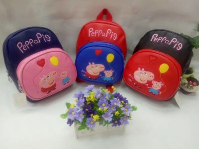 Love dance children backpack creative Pepe pig shoulder bag Messenger bag hand bag PU parent package