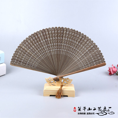 Whole bamboo fan folding fan gift fan craft fan bamboo carving hollow out summer folding fan Chinese style