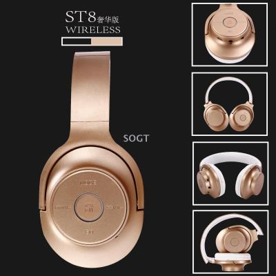 SOGT new headset Bluetooth headset folding heavy bass wireless headset ST8 luxury version