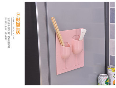 Multi - function bathroom racks suction wall - free perforated wall racks multi - grid wall storage box