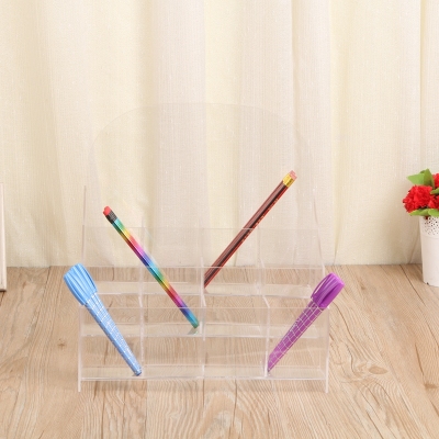 Office stationery transparent pen holder pen display stand plastic pen insert transparent pen holder
