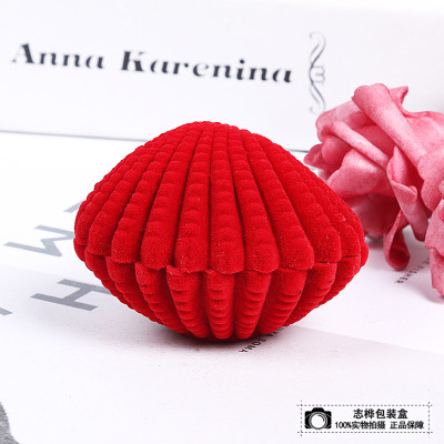Creative ring box red flannel lovely shell jewelry mini jewelry box