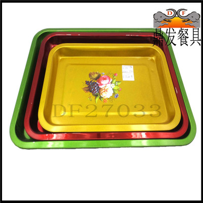 DF27033 square plate for family use dish tripod hair tableware