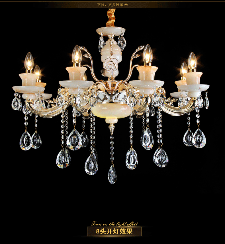 Factory direct chandelier European high - end luxury LED candle chandelier glass chandelier spot