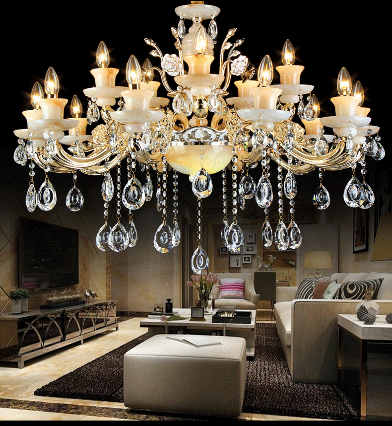 Factory direct chandelier European high - end luxury LED candle chandelier glass chandelier spot
