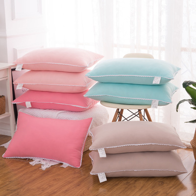 2017 new product  pure color pillow  comfortable single pillow Korean lace pillow manufacturers wholesale