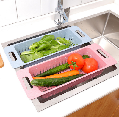 Plastic Water Channel Household Washing Vegetable Basket Washing Water Fruit and Vegetable Basket Kitchen Vegetable Basin