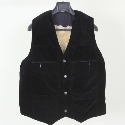 Black big size dad loaded middle-aged men plus velvet thick cavalry middle-aged waistcoat