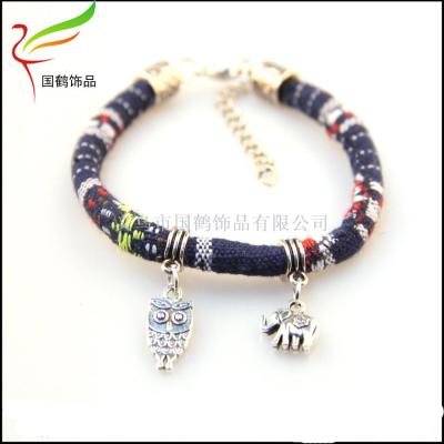 National wind woven cotton rope cloth rope bracelet
