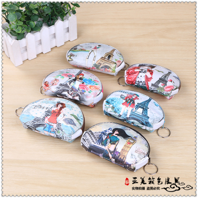 Cartoon character creative hand carry a bag of colorful card bag super thin wallet.