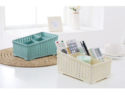 The new shelf plastic imitation rattan table multi - grid storage box storage box finishing box