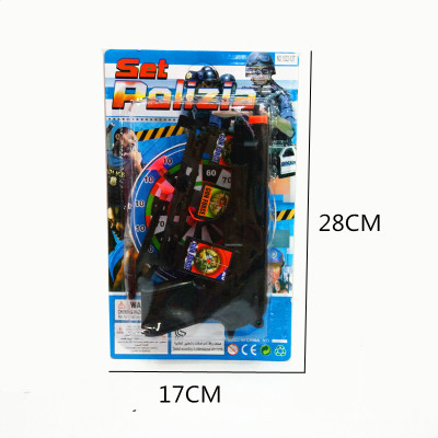 Children 's puzzle police toys sucking plate mounted children' s soft bullet gun with a target toy