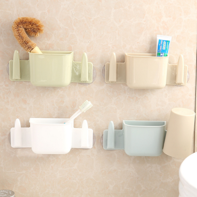 Multifunctional Suction Rack Pp Suction Cup Toothbrush Holder Invisible Bathroom Storage Rack