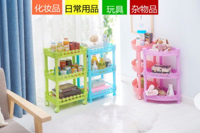 The new with hollow lace plastic storage storage rack thicker practical assembly rack