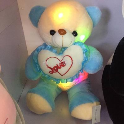 Colorful LED bear dolls luminous music LOVE love heart bear color double color plush toys soft toy