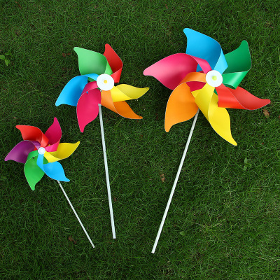 Hexagonal six-coloured plastic decorative windmill windmill traditional scenic kindergarten children's outdoor toys