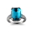 Sapphire zircon ring female European and American fashion ring for girlfriend