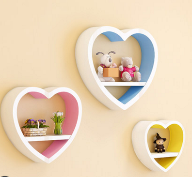 Heart-shaped wooden frame, creative partition,