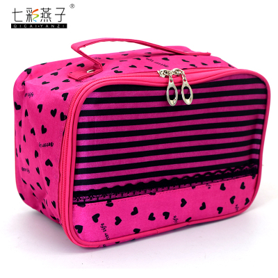 Korean Quartet good waterproof makeup bag love lace ladies cosmetic bags