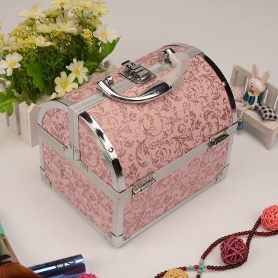 Crown sweet powder high-grade aluminum portable makeup storage box multifunctional storage jewelry box