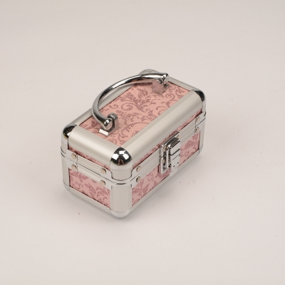 Crown sweet pink lion mini portable aluminum retro jewelry boxes jewelry storage boxes custom