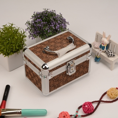 Crown mini jewelry box multi-function portable aluminum storage jewelry box customized