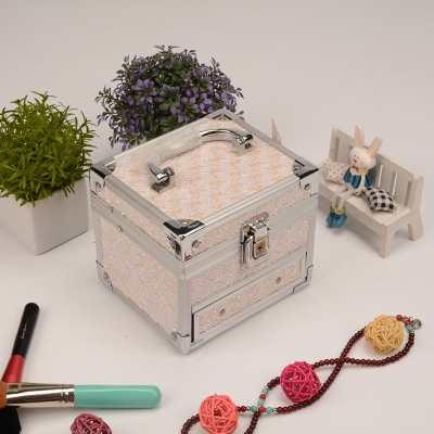 Crown mini portable aluminum multifunctional storage jewelry box jewelry box double portable custom