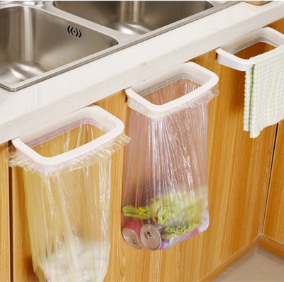 Cabinet Door Garbage Bag Rack Kitchen Plastic Bag Rack Hanging Storage Rack Trash Can Holder