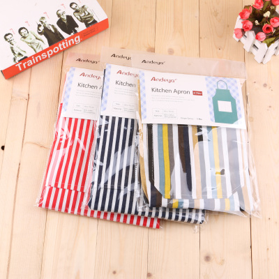 Stripe is designed to prevent oil to cook to surround Korean version kitchen adult sleeveless household smock