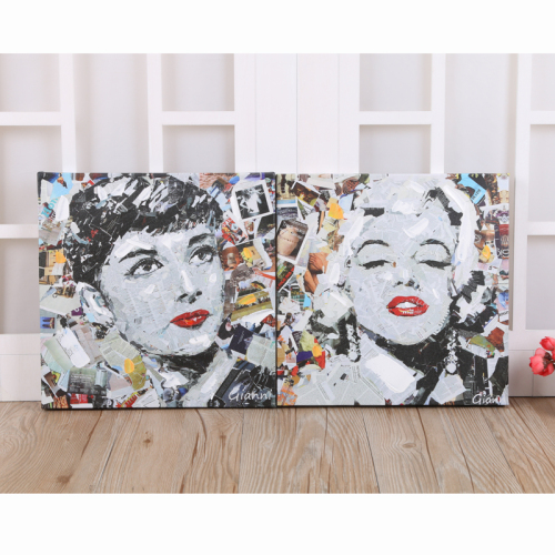 Shengtian Home Creative Modern and Simple Hanging Painting Bedroom Bedside Decoration Marilyn Monroe Oil Painting