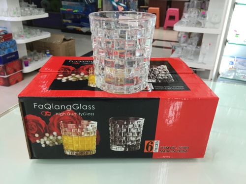 high white glass transparent juice cup water cup drink cup rattan square cup k7909