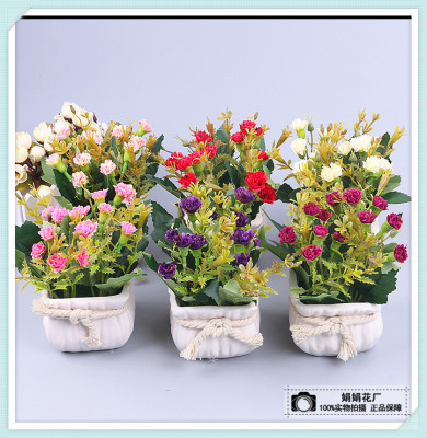 Creative simulation bonsai desk living room indoor fake flowers mini green plants potted furnishings