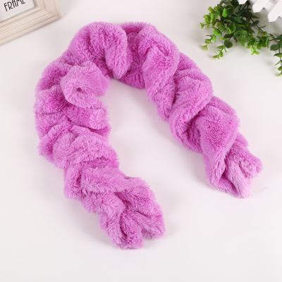 Solid Color Large Intestine Scarf Plain Women's Plush Large Intestine Scarf Monochrome South Korean Velvet Women's Scarf