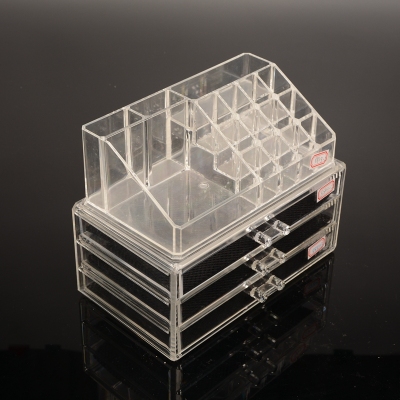 Crown crystal transparent acrylic box multifunctional storage box layer lipstick makeup storage jewelry box
