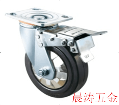 Black dual-axis plastic core polyurethane wheel casters