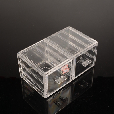 Guan Yu spot double pane acrylic cosmetic finishing storage boxes transparent desktop storage box