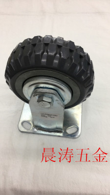 Heavy duty dark grey double shaft (beacon)-plastic core polyurethane wheel casters