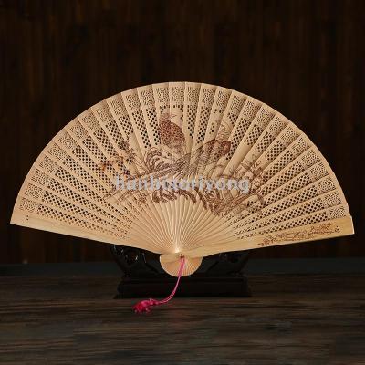 Manufacturer direct selling fans hand-made xiangmu fan customized gift fan wooden advertising fan household crafts wholesale