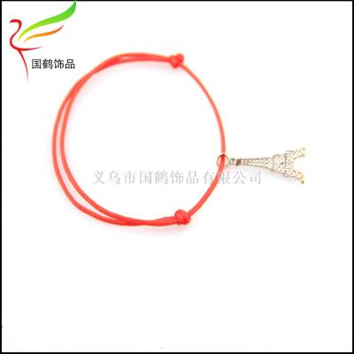 Simple hand-woven CCB red rope bracelet