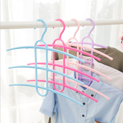 Three-Layer Non-Slip Fishbone-Type Clothes Hanger Multi-Layer Multi-Functional Drying Rack Three-Layer Pant Rack