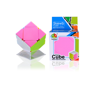 Manufacturers direct selling new profiled slanting rubik's cube (color box version, fluorescent six colors)